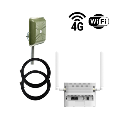 Готовий 4G WiFi інтернет комплект HomeWiFi MIMO для сільської місцевості (green)