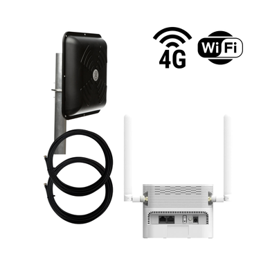 Готовий 4G WiFi інтернет комплект HomeWiFi MIMO для сільської місцевості (black)