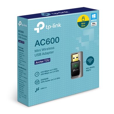 Wi-Fi адаптер TP-Link Archer T2U АС600 (433 Мбит/с на 5 ГГц или 200 Мбит/с на 2,4 ГГц)