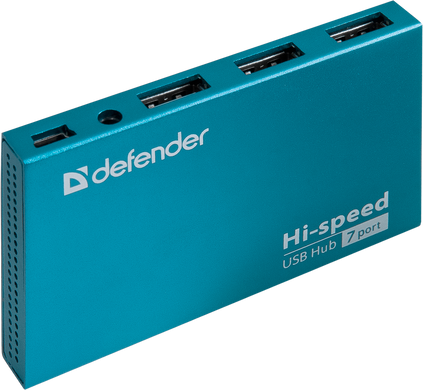 USB-хаб Defender Septima Slim USB 2.0 + адаптер питания