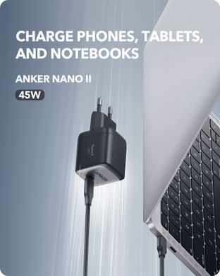 Сетевое зарядное устройство ANKER PowerPort 713 Nano II - 45W USB-C GaN