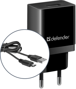 Зарядний пристрій DEFENDER (83556)UPС-11 1xUSB,5V/2.1А, кабель micro-USB