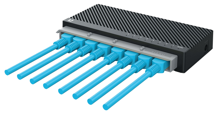 Коммутатор NETIS ST3108S &mdash; 8-портовый Fast Ethernet (10/100 Мбит/с), настольный