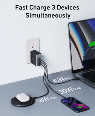 Зарядка ANKER PowerPort 736 Nano II - 100W 2xUSB-C PD & 1xPIQ GaN (Черная)