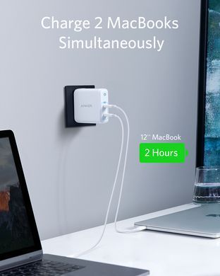 Сетевое зарядное устройство ANKER PowerPort Atom III Duo - 60W 2xUSB-С