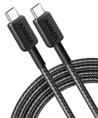 Кабель ANKER 322 USB-C to USB-C - 0.9m Nylon (Черный)