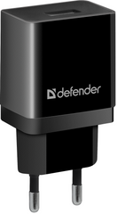 Мережевий зарядний пристрій DEFENDER EPA-10 чорна, 1хUSB, 5V / 2.1А