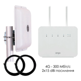 4G інтернет-комплект ERGO R291b 300 Мбіт/с + панельна MIMO антена 2&times;15 дБ (біла)