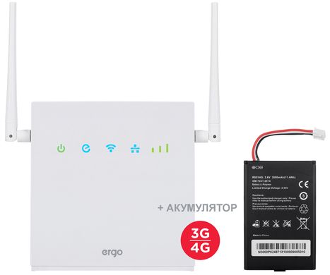 Універсальний мобільний комплект: ERGO 4G Wi-Fi Router R0516B & Всепогодні антени MobileGuard на магніті