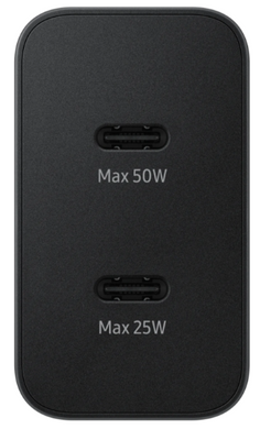 Мережевий зарядний пристрій SAMSUNG 50W Power Adapter Duo (w C to C Cable) EP-T5020XBEGEU / чорна