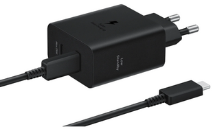 Сетевое зарядное устройство для SAMSUNG 50W Power Adapter Duo (w C to C Cable) EP-T5020XBEGEU / черная