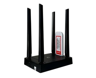 Резервний інтернет в квартиру Wi-Fi роутер Netis N5 + 4G модем Ergo W023-CRC9