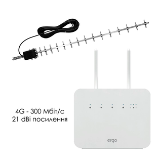 4G интернет-комплект ERGO R291b 300 Мбит/с + направленная антенна Mobile Guard LTE Band 3 (1800 МГц) 21 dBi