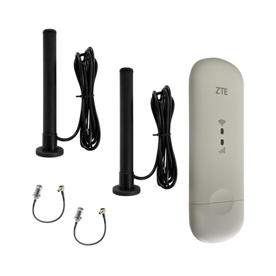 ZTE MF79U 4G Wi-Fi Kit + 2 External Mobile Guard Mini Antennas up to 9 dBi, up to 150 Mbps