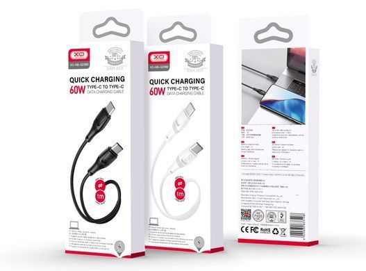 Кабель XO NBQ239B Zeus Series High Elastic Type-C to Type-C - 60W - 1m