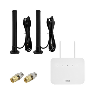 4G Wi-Fi комплект для квартиры и блэкаутов ERGO R291b + 2 антенны Mobile Guard Mini, автоматический резерв 4G до 10 часов