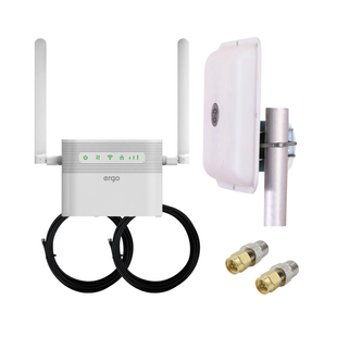 High-Speed 4G Kit ERGO R023 plus 2&times;15 MIMO Panel Antenna with Cables, Adapters and Battery (white)