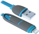 Кабель DEFENDER USB10-03BP USB(AM)-MicroUSB+Lightning синий 1м